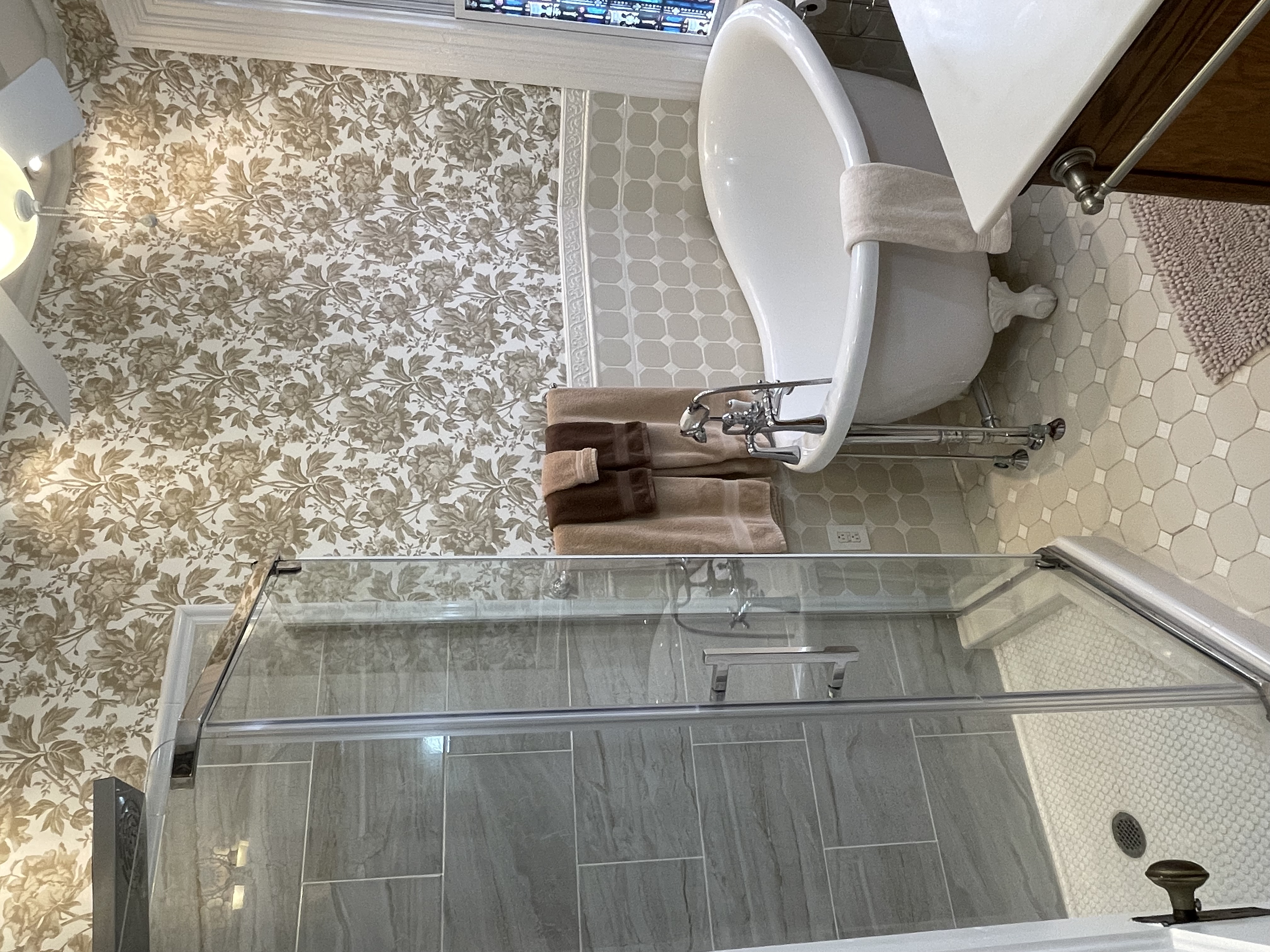 En Suite Bathroom Shower and Claw Foot Soaking Tub